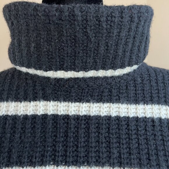 SPLENDID X CELLA JANE Striped Turtleneck Wool Cashmere Oversized Sweater Size S - Picture 6 of 9